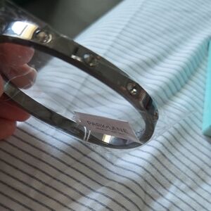 Park Lane Silver-Tone Bangle with Clear Accents